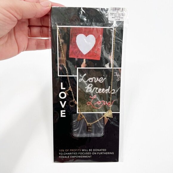 Adornia Gold Love Slide Through Necklace - Picture 1 of 5